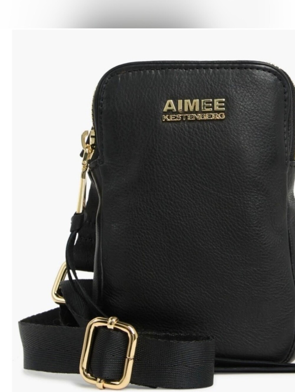 AIMEE KESTENBERG Leather Black Crossbody Adjustable Strap Bag